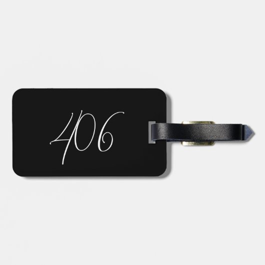 Minimalistisch Modern Montana 406 Schwarz Gepäckanhänger (Rückseite horizontal)