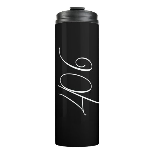 Minimalistisch Modern Montana 406 Schwarz Thermosbecher (Vorderseite)