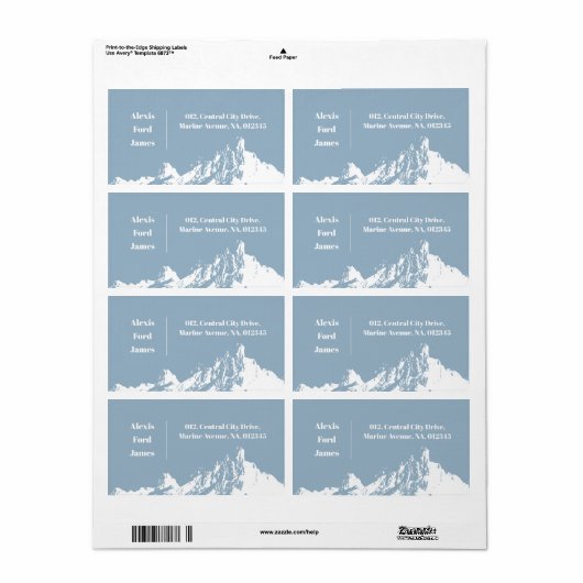Minimalistisch Modern Mountain Icy Blue (Vorne)