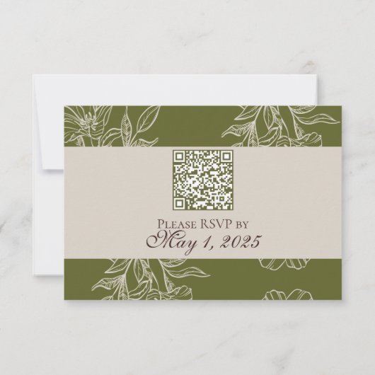 Minimalistisch Modern Mousse Brown QR Wedding RSVP (Rückseite)