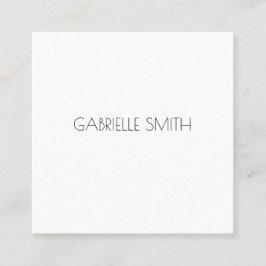 Minimalistisch Modern NAME Info Schwarz-weiß Quadratische Visitenkarte