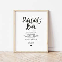 Minimalistisch Modern Parfait Bar Brunch Sign