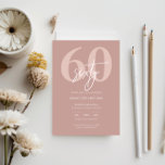 Minimalistisch Modern Pink 60. Geburtstagsparty Einladung<br><div class="desc">Diese minimalistische Typografie 60. Geburtstagsfeier lädt zu einer modernen Geburtstagsparty ein. Das einfache Design zeichnet sich durch klassischen weißen Text mit rosa Hintergrund aus. Anpassbar in jeder Farbe. Behalt das Design minimal und elegant, wie es ist, oder personalisiere es durch Hinzufügen von eigenen Grafiken und Kunstwerken. Für eine erweiterte Anpassung...</div>