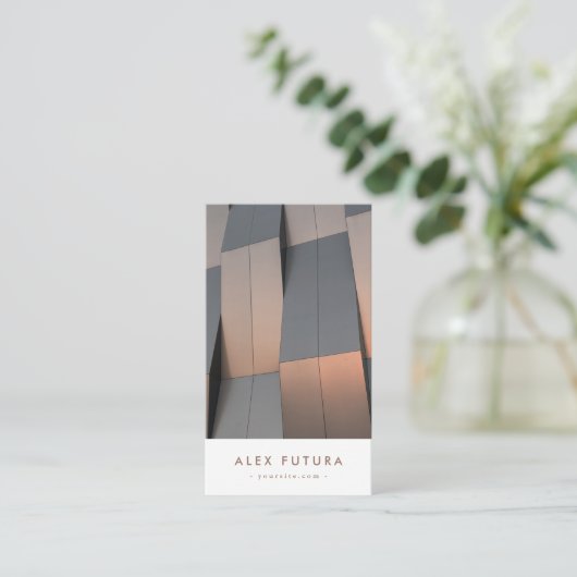 Minimalistisch-Modern-Pro-Design-Architektur Qr-Co Visitenkarte (Stehend Vorderseite)