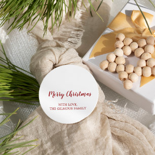 Minimalistisch Modern Red Merry Weihnachtsgeschenk Runder Aufkleber