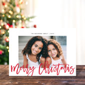 Minimalistisch Modern Red Script Frohe Weihnachten