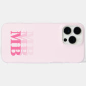 Minimalistisch Modern rosa Anfangsmonogramm Case-Mate iPhone Hülle (Rückseite (Horizontal))