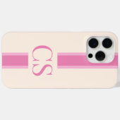 Minimalistisch Modern rosa Anfangsmonogramm Case-Mate iPhone Hülle (Rückseite (Horizontal))