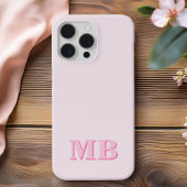 Minimalistisch Modern rosa Anfangsmonogramm Case-Mate iPhone Hülle