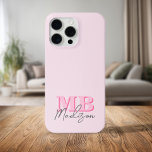 Minimalistisch Modern rosa Anfangsmonogramm Case-Mate iPhone Hülle<br><div class="desc">Erstellen Sie Ihre eigene personalisierte Telefonzelle mit modernen minimalistischen Initialen und dem Schriftkalligraphienamen Monogramm. Erhältlich in verschiedenen Farbgrößen.</div>