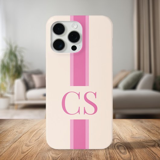 Minimalistisch Modern rosa Anfangsmonogramm Case-Mate iPhone Hülle