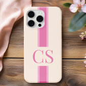 Minimalistisch Modern rosa Anfangsmonogramm Case-Mate iPhone Hülle