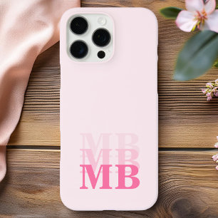 Minimalistisch Modern rosa Anfangsmonogramm iPhone 16 Pro Max Hülle