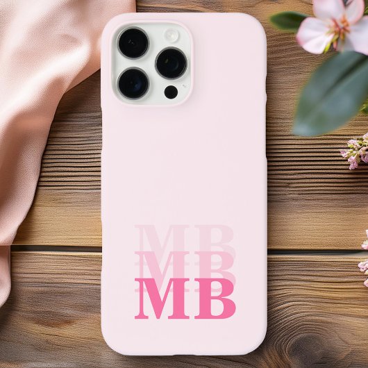 Minimalistisch Modern rosa Anfangsmonogramm Case-Mate iPhone Hülle
