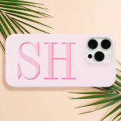 Minimalistisch Modern rosa Anfangsmonogramm Case-Mate iPhone Hülle