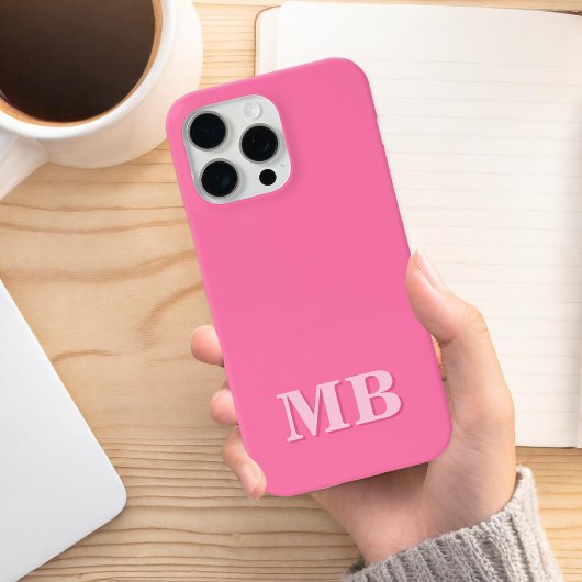 Minimalistisch Modern rosa Anfangsmonogramm Case-Mate iPhone Hülle