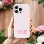 Minimalistisch Modern rosa Anfangsmonogramm Case-Mate iPhone Hülle
