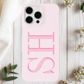 Minimalistisch Modern rosa Anfangsmonogramm Case-Mate iPhone Hülle