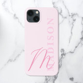 Minimalistisch Modern rosa Anfangsmonogramm Case-Mate iPhone Hülle