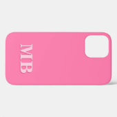 Minimalistisch Modern rosa Anfangsmonogramm Case-Mate iPhone Hülle (Rückseite (Horizontal))