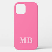 Minimalistisch Modern rosa Anfangsmonogramm Case-Mate iPhone Hülle (Rückseite)