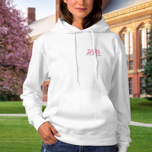 Minimalistisch Modern rosa Anfangsmonogramm Hoodie