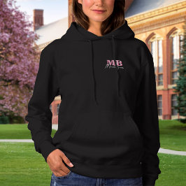 Minimalistisch Modern rosa Anfangsmonogramm Hoodie