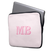 Minimalistisch Modern rosa Anfangsmonogramm Laptopschutzhülle (Vorderseite Links)