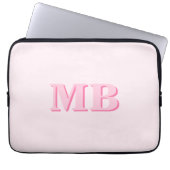 Minimalistisch Modern rosa Anfangsmonogramm Laptopschutzhülle (Vorderseite)