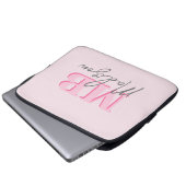 Minimalistisch Modern rosa Anfangsmonogramm Laptopschutzhülle (Vorne Knopf)