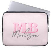 Minimalistisch Modern rosa Anfangsmonogramm Laptopschutzhülle (Vorderseite)