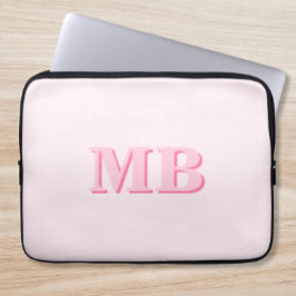 Minimalistisch Modern rosa Anfangsmonogramm Laptopschutzhülle