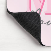 Minimalistisch Modern rosa Anfangsmonogramm Mousepad (Ecke)