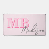 Minimalistisch Modern rosa Anfangsmonogramm Schreibtischunterlage (Vorderseite)