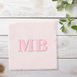 Minimalistisch Modern rosa Anfangsmonogramm Steinuntersetzer<br><div class="desc">Rosa Minimalistisch Modern Initial Monogram Untersetzer. Erstellen Sie Ihre eigenen personalisierten Untersetzer mit einem benutzerdefinierten Anfangsnamen.</div>