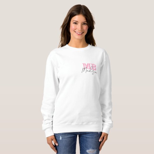 Minimalistisch Modern rosa Anfangsmonogramm Sweatshirt (Vorne ganz)