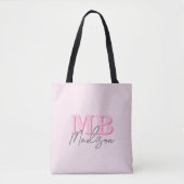 Minimalistisch Modern rosa Anfangsmonogramm Tasche (Vorderseite)