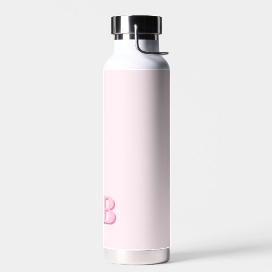 Minimalistisch Modern rosa Anfangsmonogramm Trinkflasche (Links)
