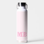 Minimalistisch Modern rosa Anfangsmonogramm Trinkflasche (Vorne)