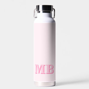 Minimalistisch Modern rosa Anfangsmonogramm Trinkflasche
