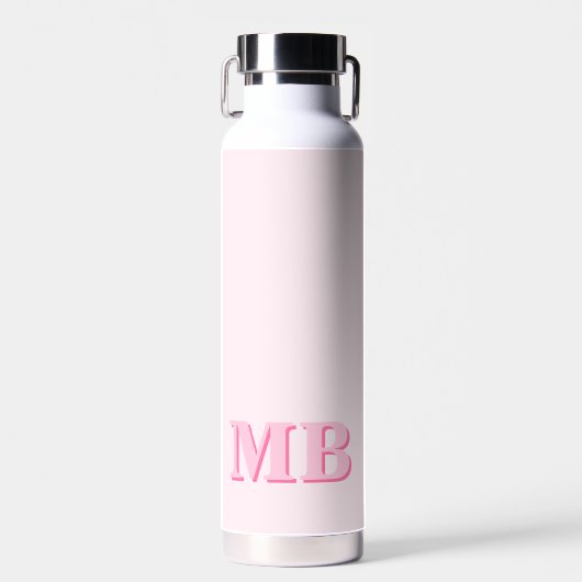 Minimalistisch Modern rosa Anfangsmonogramm Trinkflasche (Vorne)