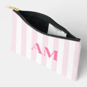 Minimalistisch Modern rosa Anfangsmonogramm Zubehörtasche (Offen)