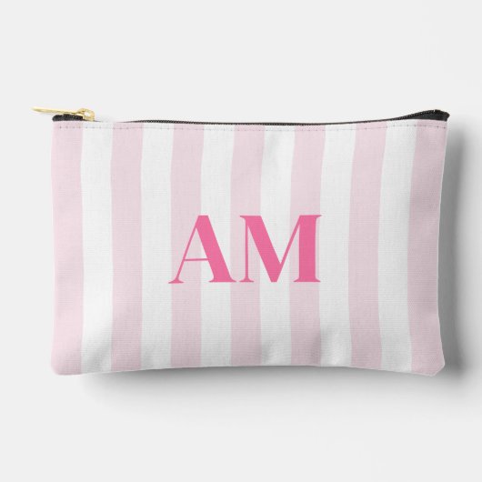 Minimalistisch Modern rosa Anfangsmonogramm Zubehörtasche (Vorderseite)