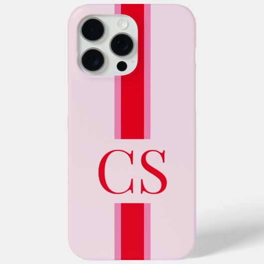 Minimalistisch Modern rosa Erstmonogramm Case-Mate iPhone Hülle (Rückseite)