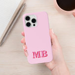 Minimalistisch Modern rosa Erstmonogramm Case-Mate iPhone Hülle<br><div class="desc">Rosa Rot Minimalistisch Moderne erste Monogram Phone Case. Erstellen Sie Ihren eigenen personalisierten iPhone Case mit individuellem Anfangsnamen.</div>