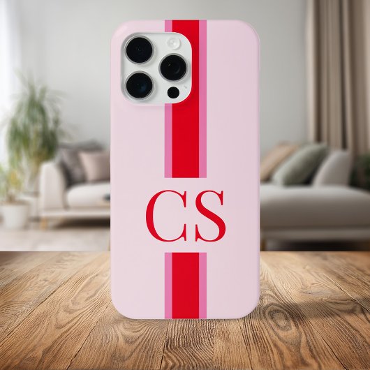 Minimalistisch Modern rosa Erstmonogramm Case-Mate iPhone Hülle