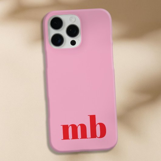 Minimalistisch Modern rosa Erstmonogramm Case-Mate iPhone Hülle