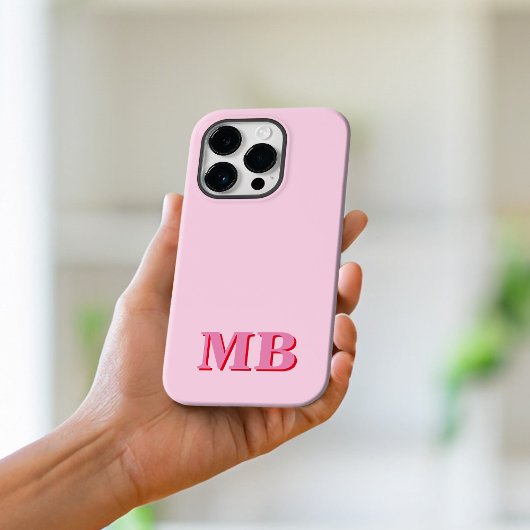 Minimalistisch Modern rosa Erstmonogramm Case-Mate iPhone Hülle