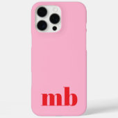 Minimalistisch Modern rosa Erstmonogramm Case-Mate iPhone Hülle (Rückseite)