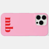 Minimalistisch Modern rosa Erstmonogramm Case-Mate iPhone Hülle (Rückseite (Horizontal))